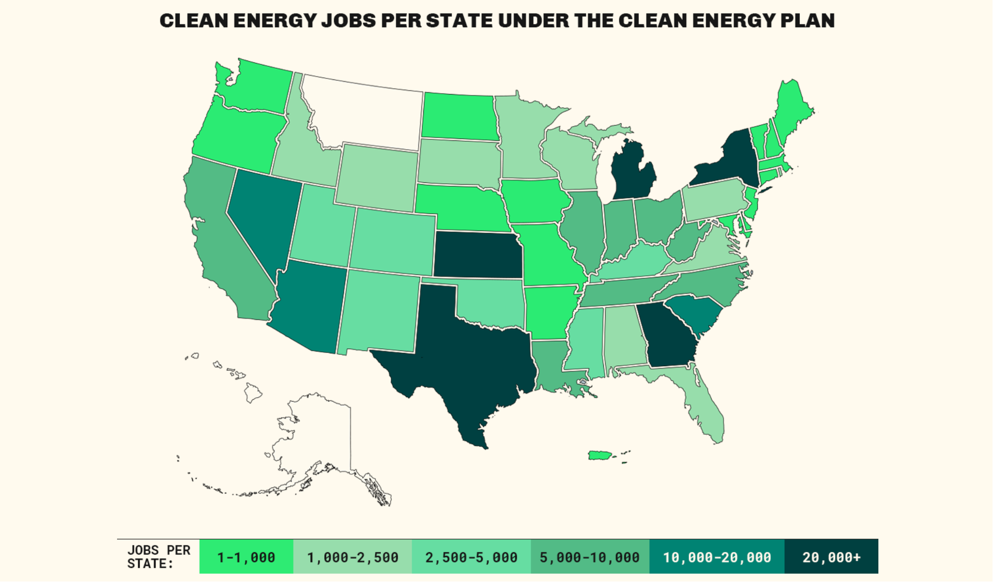 Map depicting new clean energy jobs since the passage of the IRA, as of March 2024. Source: State of the Clean Energy Boom report by Climate Power.