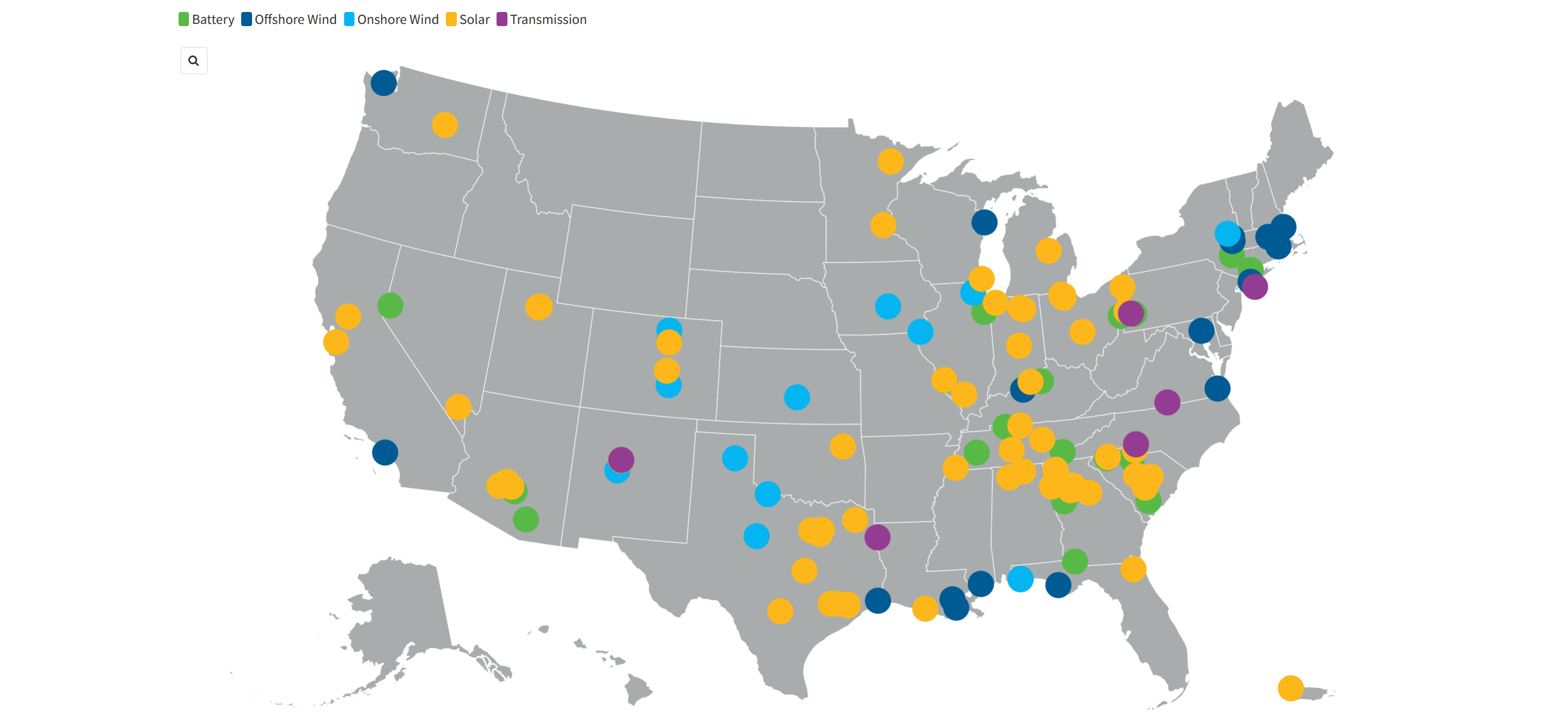 Map depicting new utility-scale clean energy manufacturing facilities announcements since the passage of the IRA, as of April 2024. Source: Clean Energy Investing in America report by the American Clean Power Association (ACP).