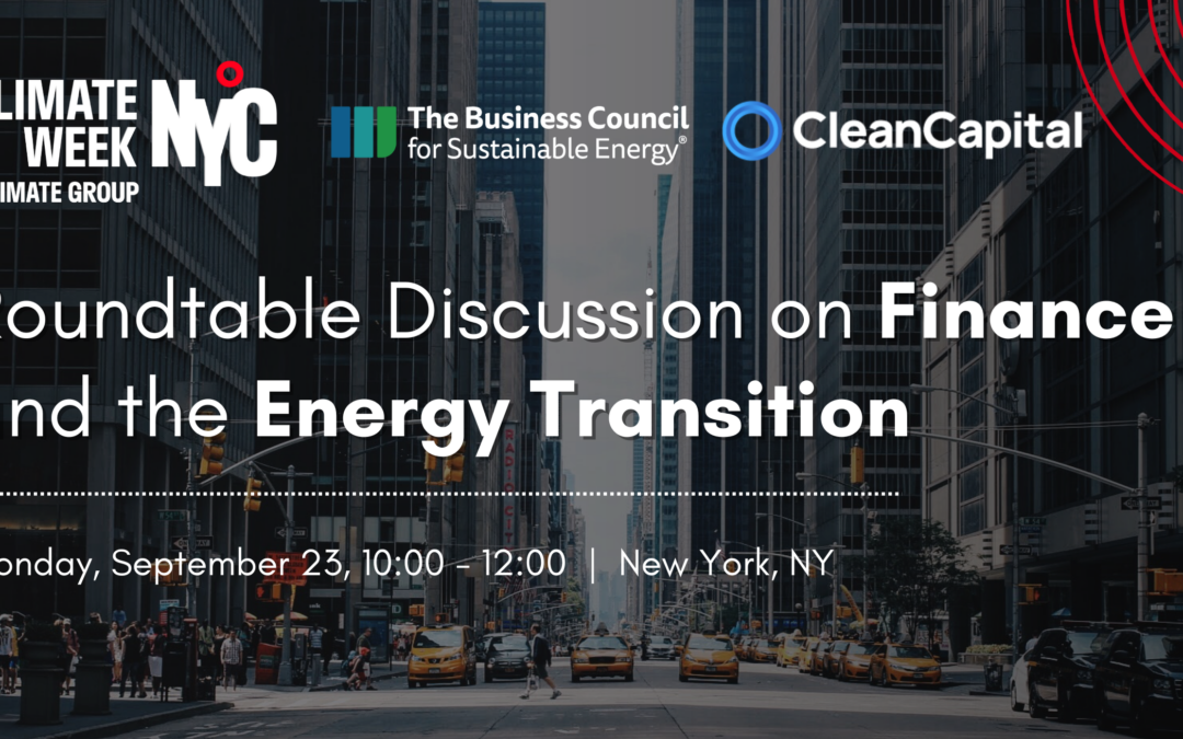 Roundtable Discussion on Finance and the Energy Transition