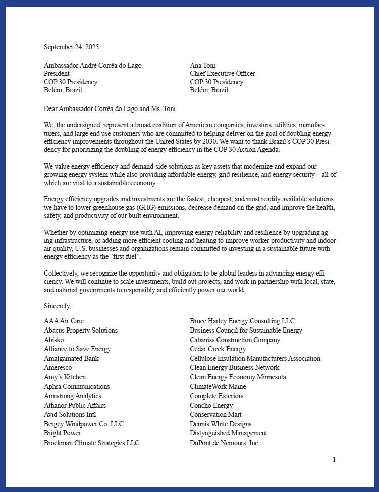 EE Letter Front Page COP 28 Positioning Papper