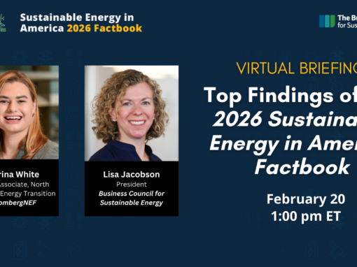 February 20: 2026 Sustainable Energy in America Factbook Virtual Briefing