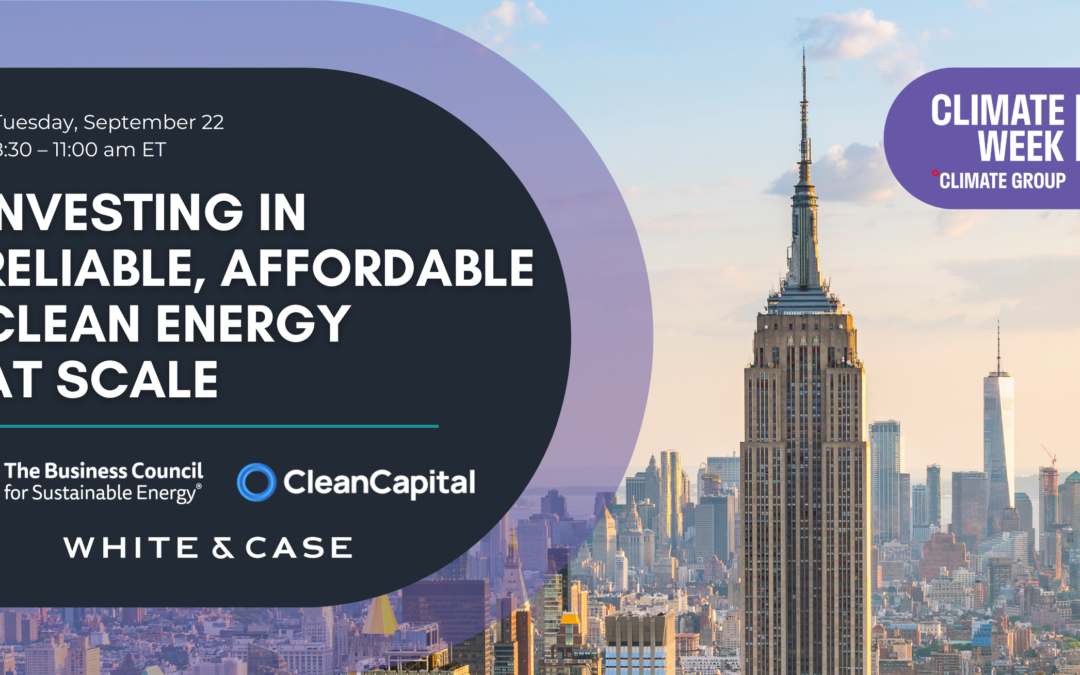 Investing in Reliable, Affordable Clean Energy at Scale: Roundtable and Networking Breakfast