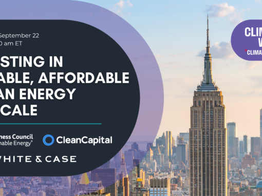 Investing in Reliable, Affordable Clean Energy at Scale: Roundtable and Networking Breakfast